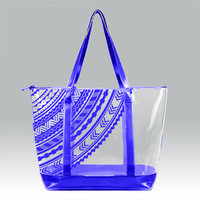 Sac fourre-tout en PVC transparent coloré personnalisable, imperméable, avec fermeture éclair, motif géométrique, haute qualité, multifonctionnel, portable