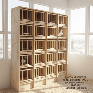Kotak Sarang Burung Merpati Kayu Solid Flip Top, Kandang Pasangan Merpati Balap Ukuran Besar - Product Image 1