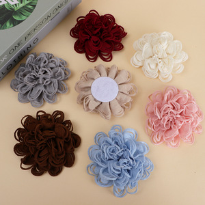 Broches de Flores de Chifón en 3D, Adornos Decorativos Circulares Tejidos a Mano para Ropa y Accesorios - Product Image 2