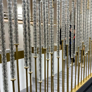 Vách ngăn phòng khách sạn bằng thép không gỉ tối giản, vách ngăn phòng bằng kính, trang trí nội thất nhà hàng - Product Image 5