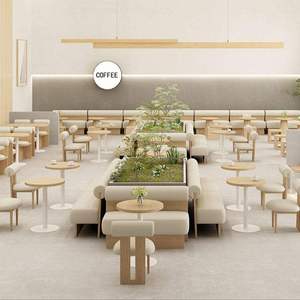 Hot Sale <b>Restaurant</b> Furniture Wooden Table and Chairs <b>Set</b> for Cafe Stools High Quality Booth - Fast Food Table and Chairs - - Product Image 3