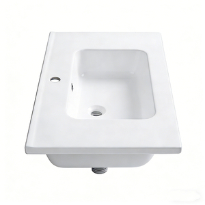 Meuble de salle de bain moderne haut de gamme avec vasque en pierre artificielle à poser sur le comptoir, à cuve unique - Product Image 5