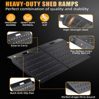 Rampe de garage JH-Mech pour tondeuse autoportée, robuste, capacité 1800 lb, 29 x 48 pouces, antidérapante, en acier noir