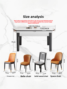 أثاث منزلي عصري ، رخام دائري 6 مقاعد للمطعم - Product Image 5