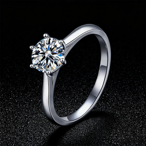 Anillos de Moissanita 1CT 2CT 3CT 5CT Anillos de Moissanita de Plata de Ley 925 - Product Image 4