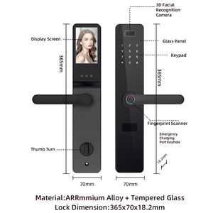 Serrure intelligente Bluelock Tuya <span class=keywords><strong>WisA</strong></span> avec Wi-Fi, reconnaissance faciale 3D, empreinte digitale, clé, en alliage d'aluminium, serrure numérique pour usage commercial et résidentiel - Product Image 2
