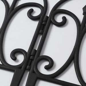 Black Resin <b>Plastic</b> Wrought Iron Decorative Lawn Landscape Panels Effect Garden Border Fence for Lawns Flower Beds - Product Image 3