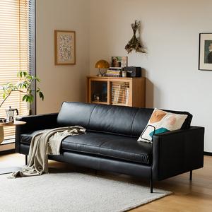 Set di Divani Componibili di Lusso in Pelle PU Nera, Design Moderno Retrò, Stile Europeo per Appartamenti e Hotel - Product Image 1