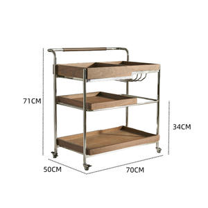 Mesa de comedor de madera maciza retro, armario lateral de esquina móvil, pequeño carrito de Isla de cocina para sala de estar, café y sofá - Product Image 5