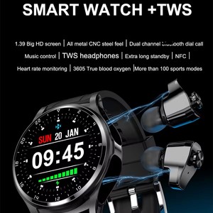 GT66 jam tangan pintar Earphone 2 in 1 layar HD besar NFC dengan Earbuds monitor denyut jantung kapasitas besar pk X9 Ultra 2 - Product Image 2