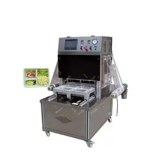 Automatic Stainless Steel Food Plastic Tray Cup Sealing Machine With Vacuum And Nitrogen