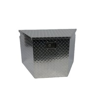 Boîte à outils trapézoïdale en alliage d'aluminium personnalisable, étanche, verrouillable avec entrée à clé et finition thermolaquée pour le rangement automobile