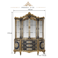 Meubles de salle à manger de luxe en bois massif sculpté à la main, série européenne Yips LD-2004-1848, motif floral peint à la main, style antique.