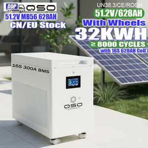 Batterie QSO 32 kWh 4nrgy PL 51.2V 32 kWh 30 kW 2 avec BMS JK <span class=keywords><strong>16S</strong></span> 300A / MB56 628Ah 32 kW 30 kWh 48V Pack de batteries au lithium LiFePO4 Akku - Product Image 1