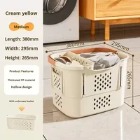 Panier à linge pliable en plastique grande capacité avec poignée pour le tri et le rangement des vêtements domestiques, design moderne et écologique