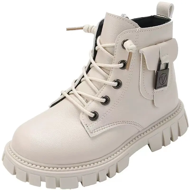 Hot Sale Fashionable Warm Leather Boots Martin Boots Fashion Winter Fall Kids Casual Shoes