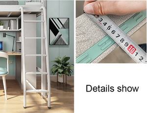 Fábrica al por mayor Rosa Linda cama alta con escaleras estante de libros y gabinete para el dormitorio de la niña - Product Image 4