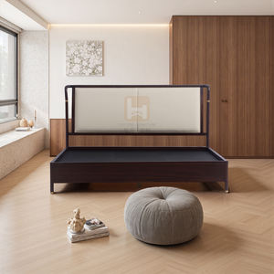 Nouveau lit <span class=keywords><strong>coffre</strong></span> Hengxiang de style chinois avec cadre en bois de bouleau, tête de lit rembourrée en PU et <span class=keywords><strong>sommier</strong></span> tapissier de haute qualité, personnalisable pour hôtel - Product Image 2