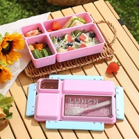 Nouvelle Arrivée Amz : Boîte à Lunch Scolaire Réutilisable pour Enfants, 4 Compartiments, Anti-Fuite, Sans BPA, Écologique, Compatible Micro-ondes et Lave-Vaisselle