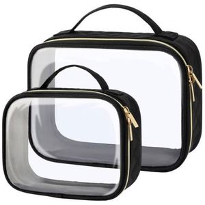 Ensemble de trousses de toilette transparentes imperméables en PVC pour femmes - Product Image 2