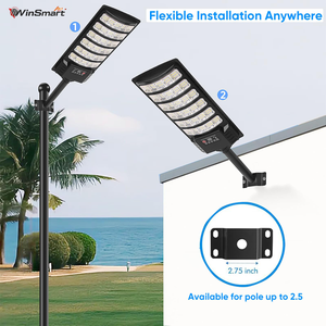 200W <span class=keywords><strong>Auto</strong></span> Dusk-To-Dawn Solar LED Street Lamp 10000LM Poteau en acier galvanisé pour autoroutes et communautés - Product Image 4