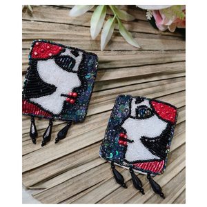 Juego de pendientes artesanales de cuentas de primera calidad con detalles finos hechos a mano, diseño ligero y cómodo, ideal para fiestas. - Product Image 5