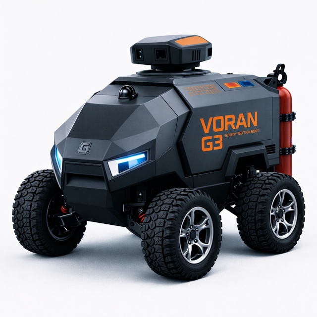 VORAN 18-Hour Long Operation Autonomous Security Patrol Robot 48V 27Ah Battery Smart Security Robot for School Campus