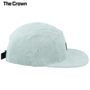 Casquette structurée 6 panneaux en velours côtelé avec logo personnalisé, visière plate et patch tissé – Vente en gros par le fabricant - Product Image 5