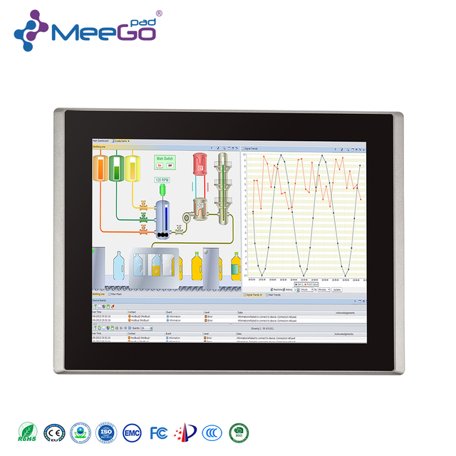 Meegopad 12.1inch Intel 8 to 13th Industrial HMI Touch Panel PC Rugged Tablet -20°C~60°C 5G RS485 Vehicle & Logistics MES AIO PC