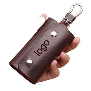 Promotion : Porte-clés en cuir de vachette véritable personnalisé, grande capacité, sacoche de ceinture pour clés, style coréen, personnalisable, multifonctionnel pour clés de voiture - Product Image 1