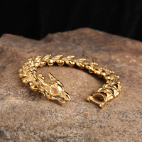 Bijoux mythiques nordiques Bijoux Viking Chaîne en acier inoxydable Bracelet pour homme Bracelet Viking Dragon Bracelet Viking