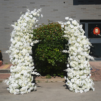 Arche de fleurs artificielles DKB prête à être expédiée, couleur ivoire, 2,2+2m, en forme de corne, arrangement floral artificiel pour toile de fond d'événements