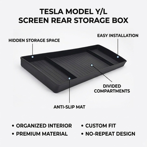 ช่องเก็บของด้านหลังหน้าจอคอนโซลกลางรุ่นรีเฟรชของรถยนต์ Model Y 3 พร้อมถาดใส่กระดาษทิชชู่และอุปกรณ์เสริมอื่นๆ ทำจากพลาสติก - Product Image 3