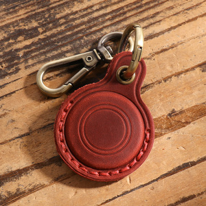 Funda de Cuero Genuino de Vaca Estilo Retro de Lujo para Airtags, con Llavero, Venta al Por Mayor de Fábrica - Product Image 6
