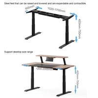 Bureau debout motorisé ergonomique, réglable en hauteur, anti-collision, double écran, pour bureau à domicile