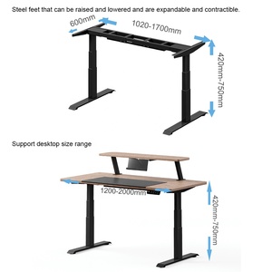 Bureau Ergonomique pour Ordinateur à Domicile, Table de Direction Électrique en Forme de I, Bureau Intelligent à Hauteur Réglable avec Double Moteur, Bureau Debout - Product Image 2