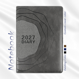 Diario de Cuero en Blanco A5, Cuaderno de Tapa Dura con Encuadernación Cosida, Logotipo Personalizado en Relieve, Agenda 2027, Regalo Corporativo Empresarial - Product Image 3