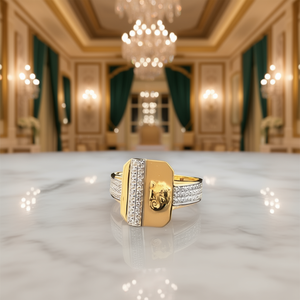 แหวนค็อกเทลผู้ชายทองคำแท้ 18K ประดับเพชรแบบ Pave ดีไซน์หรูหราโดดเด่น สำหรับงานแต่งงาน งานเลี้ยง และโอกาสพิเศษ - Product Image 1