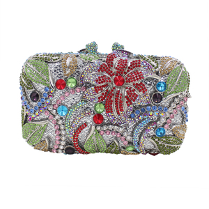 Bolso de Mano Elegante con Pedrería y Flores para Mujer, Bolso de Noche con Cristales para Baile, Reuniones, Cenas y Eventos - Product Image 2