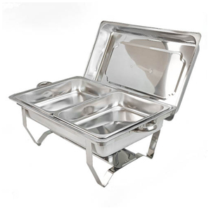 Réchaud de buffet rectangulaire épaissi à double bac en acier inoxydable, plat de cuisson professionnel, chauffe-plats, plat de service – Vente directe usine - Product Image 4