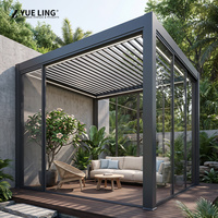 Pergola à toit à lames orientables en aluminium sur mesure Progola pour les constructeurs et les entrepreneurs du secteur commercial, pergola imperméable pour l'ombrage des cours