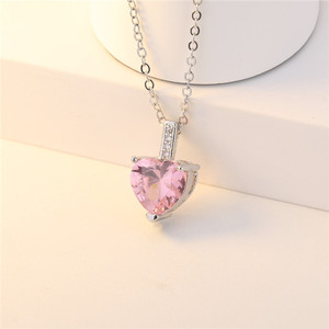 <span class=keywords><strong>Collana</strong></span> con Pendente <span class=keywords><strong>Cuore</strong></span> <span class=keywords><strong>dell</strong></span>'<span class=keywords><strong>Oceano</strong></span> in Argento 925 con Topazio e Diamante Rosa a Forma di <span class=keywords><strong>Cuore</strong></span> - Product Image 3
