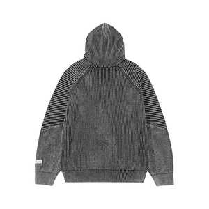 Tùy Chỉnh Punk Retro Lỏng Người Đàn Ông Giản Dị Của Mùa Thu Mùa Đông 100% Cotton Chống-Pilling 280G Áo Thun Đau Khổ Rửa Rắn Dệt Kim - Product Image 2