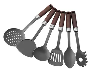 Gadgets de cuisine en nylon antiadhésif Blackccc résistant à la chaleur tourneur de cuisine louche spatule pelle