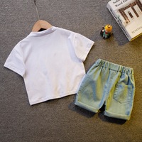 Ensembles de vêtements pour bébés garçons en coton, version coréenne, vêtements à manches courtes pour petits enfants, costumes d'été