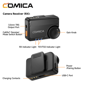 COMICA Vimo Me (Combo) Micrófono Lavalier Inalámbrico Mini Condensador Blanco de Aleación de Aluminio 2TX+2 RX con Reducción Inteligente de Ruido para Video - Product Image 5