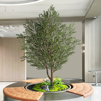 Grand Bonsaï d'Olivier Artisanal Résistant aux UV, Arbre à Monnaie en Soie et Bois pour Décoration Intérieure/Extérieure, Noël, Anniversaire, Pâques