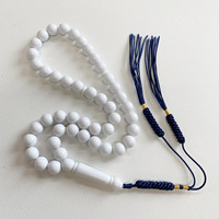 Tasbih Doa Islam Subha 45 Butir Resin Akrilik Perhiasan Keagamaan Spiritual Muslim dengan Rumbai untuk Unisex