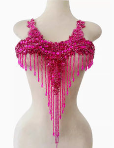 Ecoparto in cristallo di perle fantasia con perline Applique con nappine abbigliamento moda accessorio abito fai da te artigianato maglione cappotto ornamenti - Product Image 4