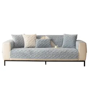 Однотонные жаккардовые Бархатные чехлы на диван, современные Нескользящие Чехлы на диван, теплые Чехлы для полотенец